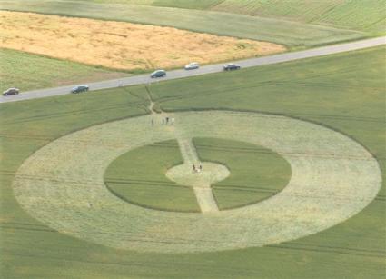 (100 meters) crop formation, Slovenia crop circle, aerial photo 12