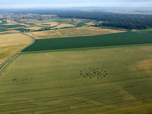 (100 meters) crop formation, Slovenia crop circle, aerial photo 4