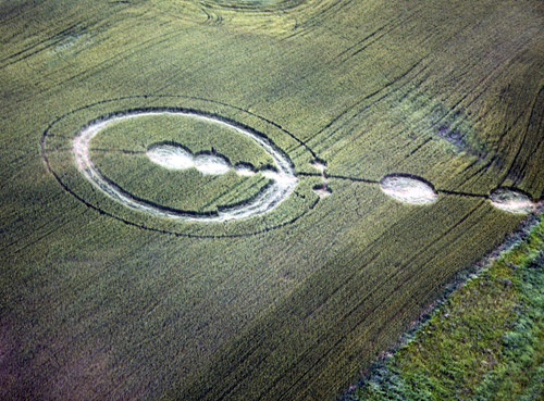 Crop pattern at Off County Road #7, MN, USA crop circle, aerial photo 4