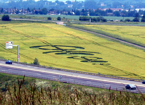 à Marly, nr Metz (57), France crop circle, aerial photo 2