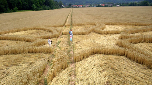 Hausen/Hann, Germany crop circle, aerial photo 2