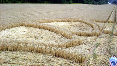 Hausen/Hann, Germany crop circle, aerial photo 3