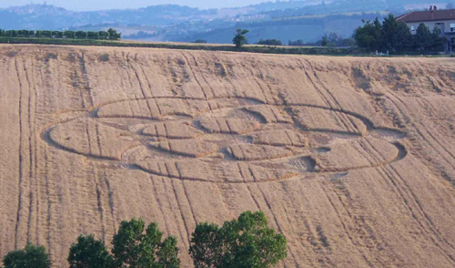 Ancona, Italy crop circle, aerial photo 3