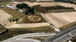 Crop patterns at Montes Bandera, Bilbao, Spain crop circle, aerial photo 4