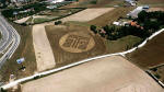 Crop patterns at Montes Bandera, Bilbao, Spain crop circle, aerial photo 5