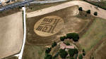 Crop patterns at Montes Bandera, Bilbao, Spain crop circle, aerial photo 9