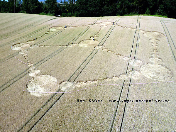 Morrens, nr Lausanne, Switzerland crop circle, aerial photo 2