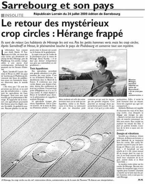 Crop Circle atHérange en Moselle, France crop circle, aerial photo 5