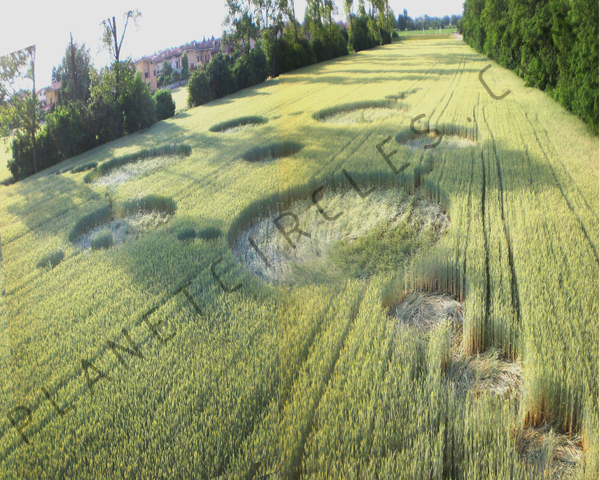 Cerchio nel grano a Brugherio (MB), Italy crop circle, aerial photo 2
