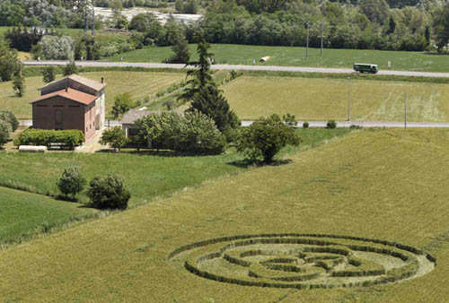 Torrechiara (PR), Italy crop circle, aerial photo 2