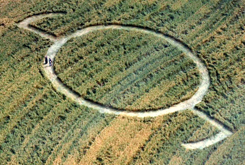 Åmodt farm, North of Oslo, Norway crop circle, aerial photo 4