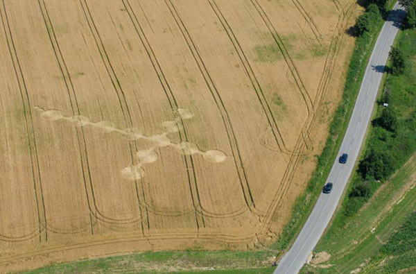 Crop Circle atSveti Martin, Croatia crop circle, aerial photo 2