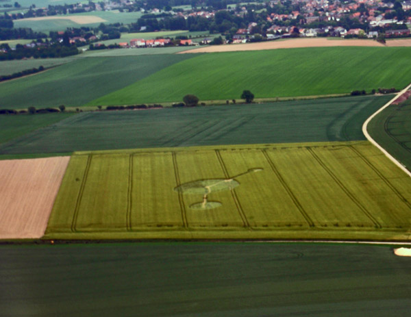 Wamont (Landen), Bosstraat, Belgium crop circle, aerial photo 2