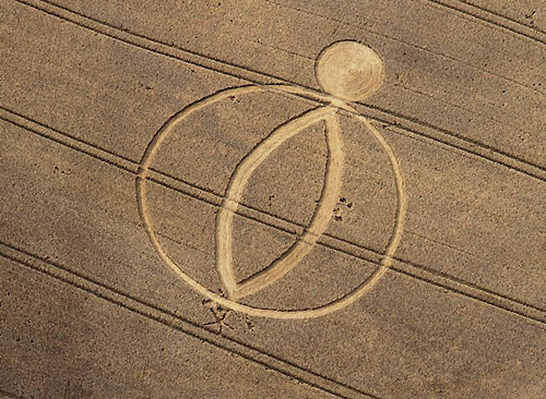 Vigen, nr Limoges, France crop circle, aerial photo 9