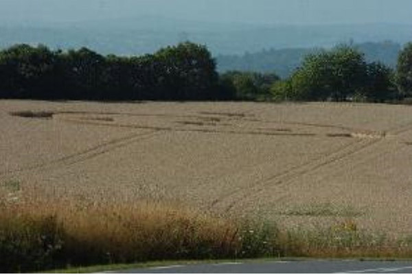 Vigen, nr Limoges, France crop circle, aerial photo 3