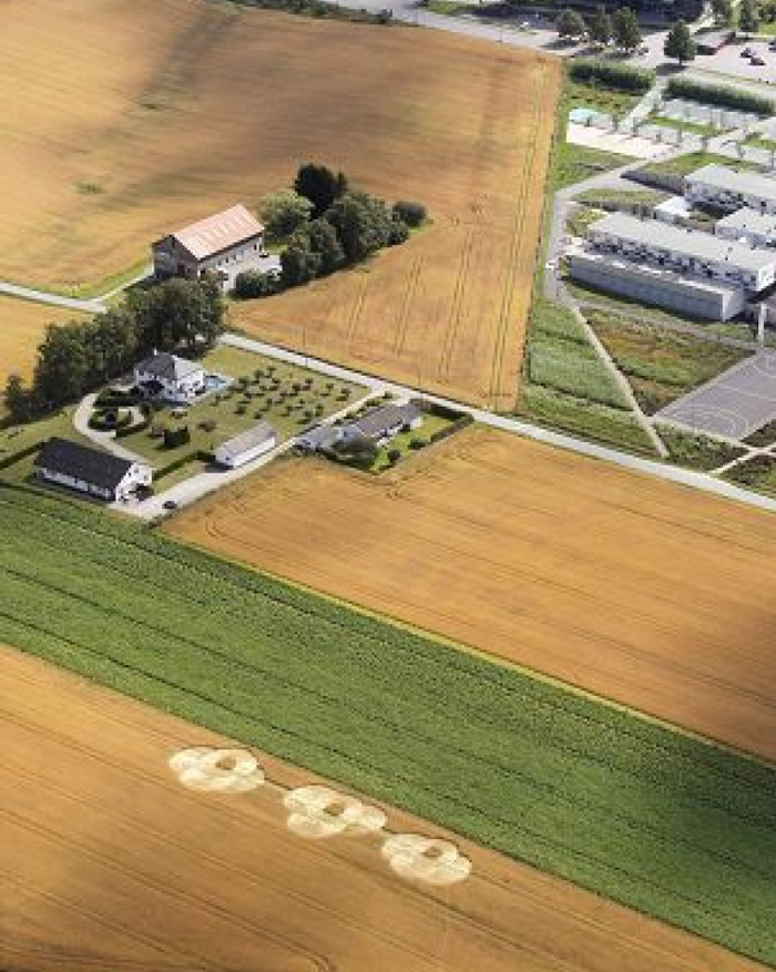 Mæhla Farm, nr Skien, Norway crop circle, aerial photo 2