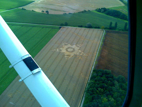 Oberschleissheim, Bayern (Bavaria), Germany crop circle, aerial photo 6