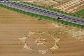 Oberschleissheim, Bayern (Bavaria), Germany crop circle, aerial photo 16
