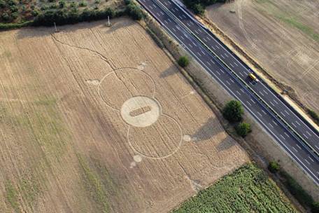 Oberschleissheim, Bayern (Bavaria), Germany crop circle, aerial photo 17