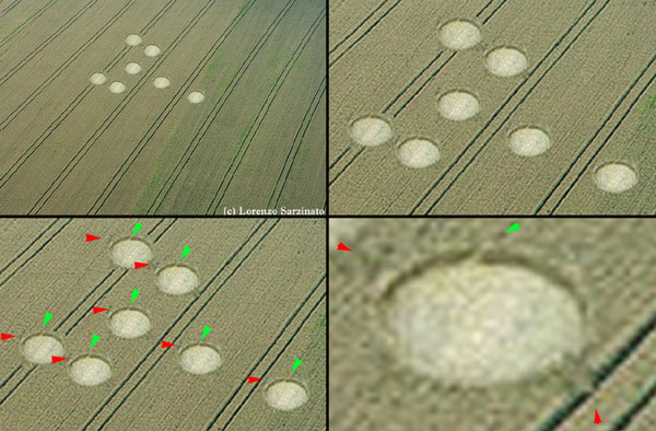 Padova, Italy crop circle, aerial photo 2