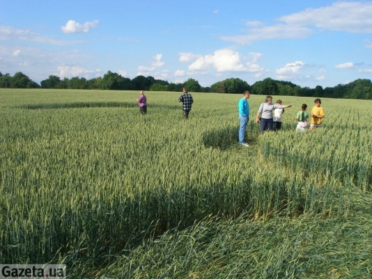 Kordyshevka (Ukraine, Vinnitsa Region), Russia crop circle, aerial photo 2