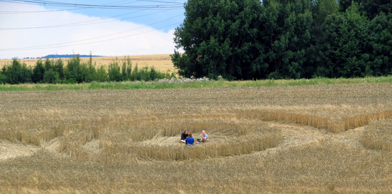 Mohelnice Jizerou, Czech Republic crop circle, aerial photo 6