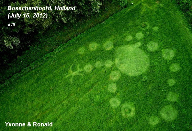 Grass Circle at Bosschenhoofd.The, Netherlands crop circle, aerial photo 16