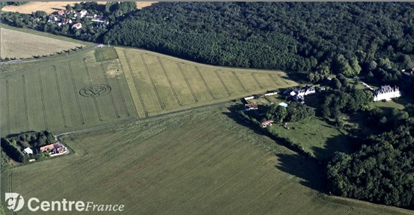 Plat-d'Étain, Boigny, France crop circle, aerial photo 3