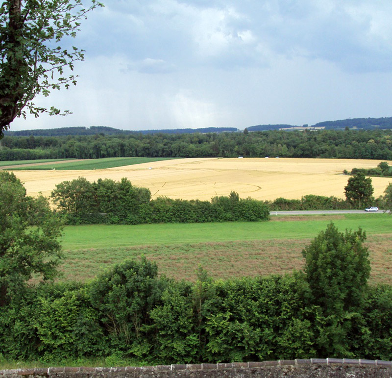 Büsingen (German Enclave), Switzerland crop circle, aerial photo 3