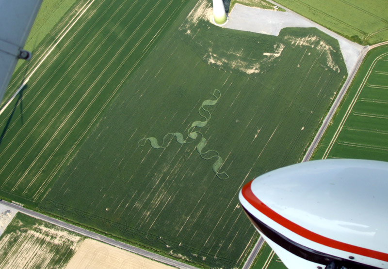 Wewelsburg, Germany crop circle, aerial photo 2