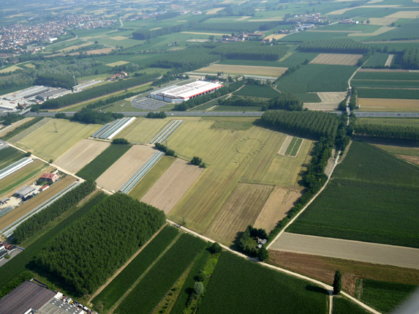 Santena, Italy crop circle, aerial photo 7