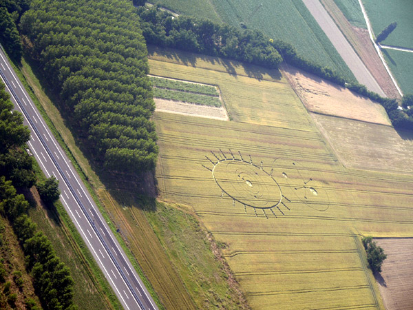 Santena, Italy crop circle, aerial photo 5