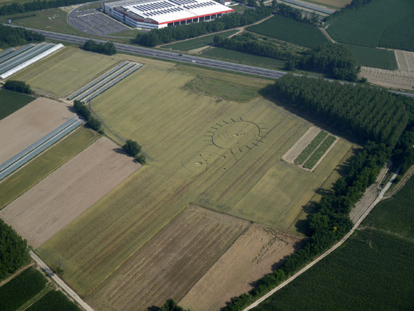 Santena, Italy crop circle, aerial photo 3