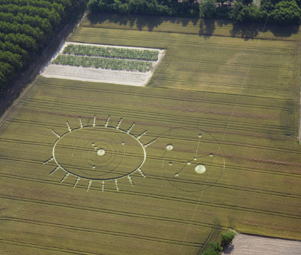 Santena, Italy crop circle, aerial photo 2
