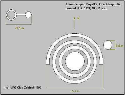 Lomnice, Czech Republic crop circle, aerial photo 2