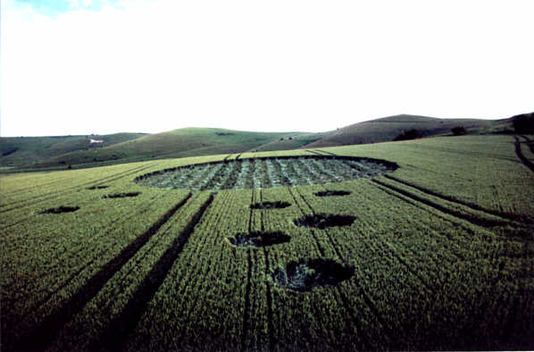 A formation @ Alton Barnes, Wiltshire crop circle from the air